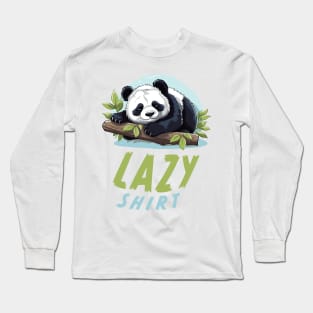 This Is My Lazy Shirt - Lazy Cute Panda - Funny Long Sleeve T-Shirt